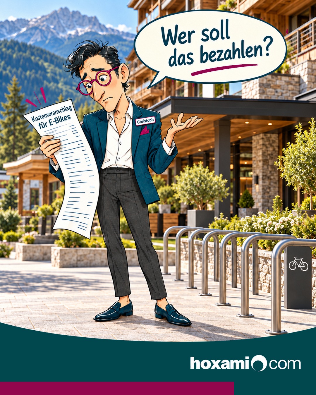 hoxami: Christoph hält die Rechnung für neue E-Bikes vor dem Hotel – Wer soll das bezahlen?