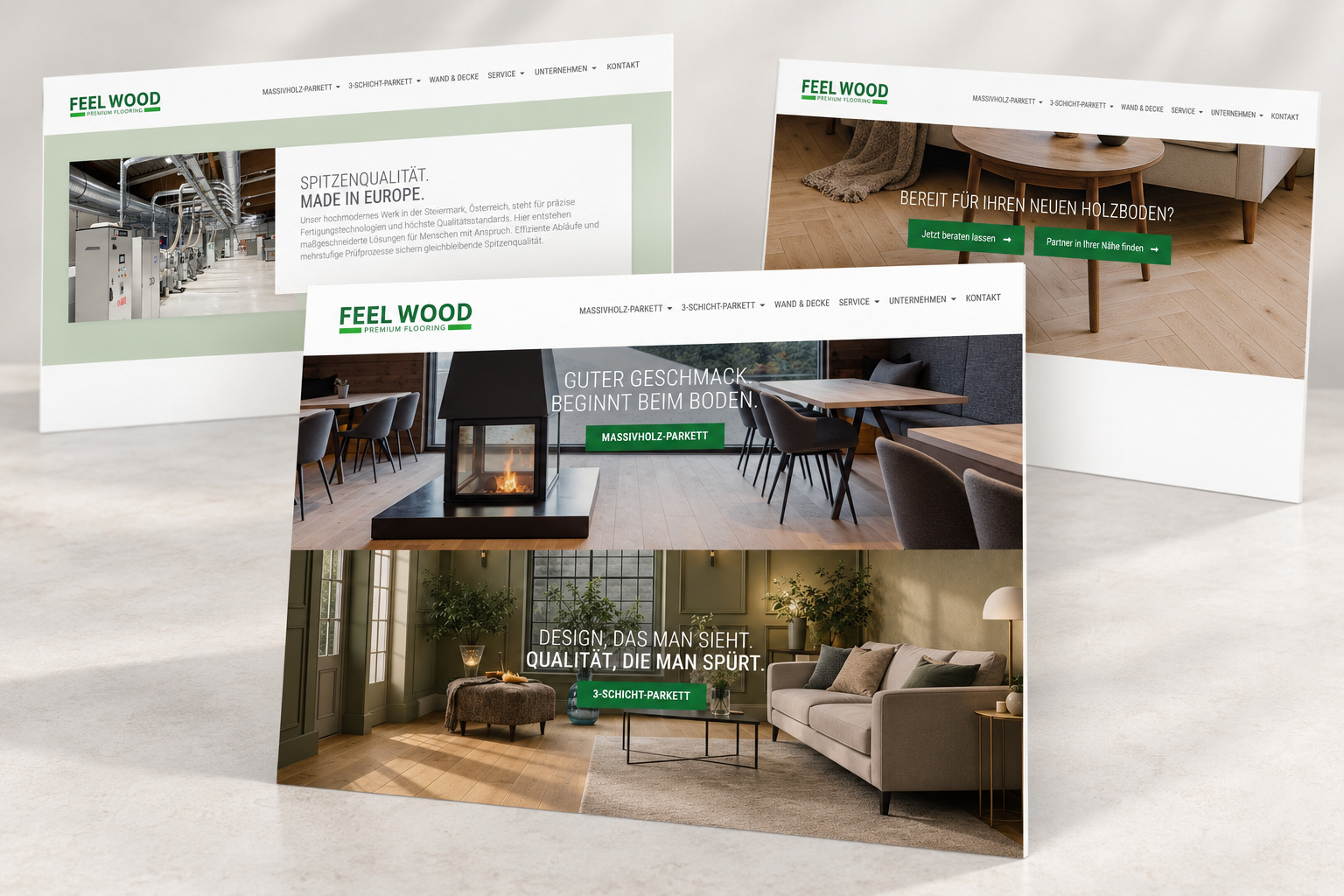 Feel Wood – Website-Übersicht aller Seiten