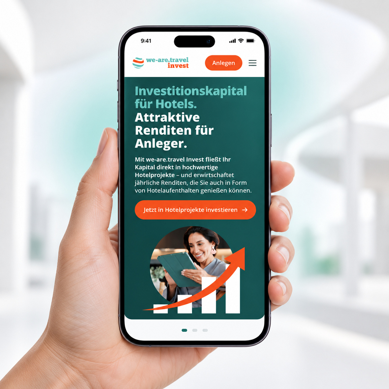 WE-ARE.TRAVEL INVEST – Mobile Website-Mock-up