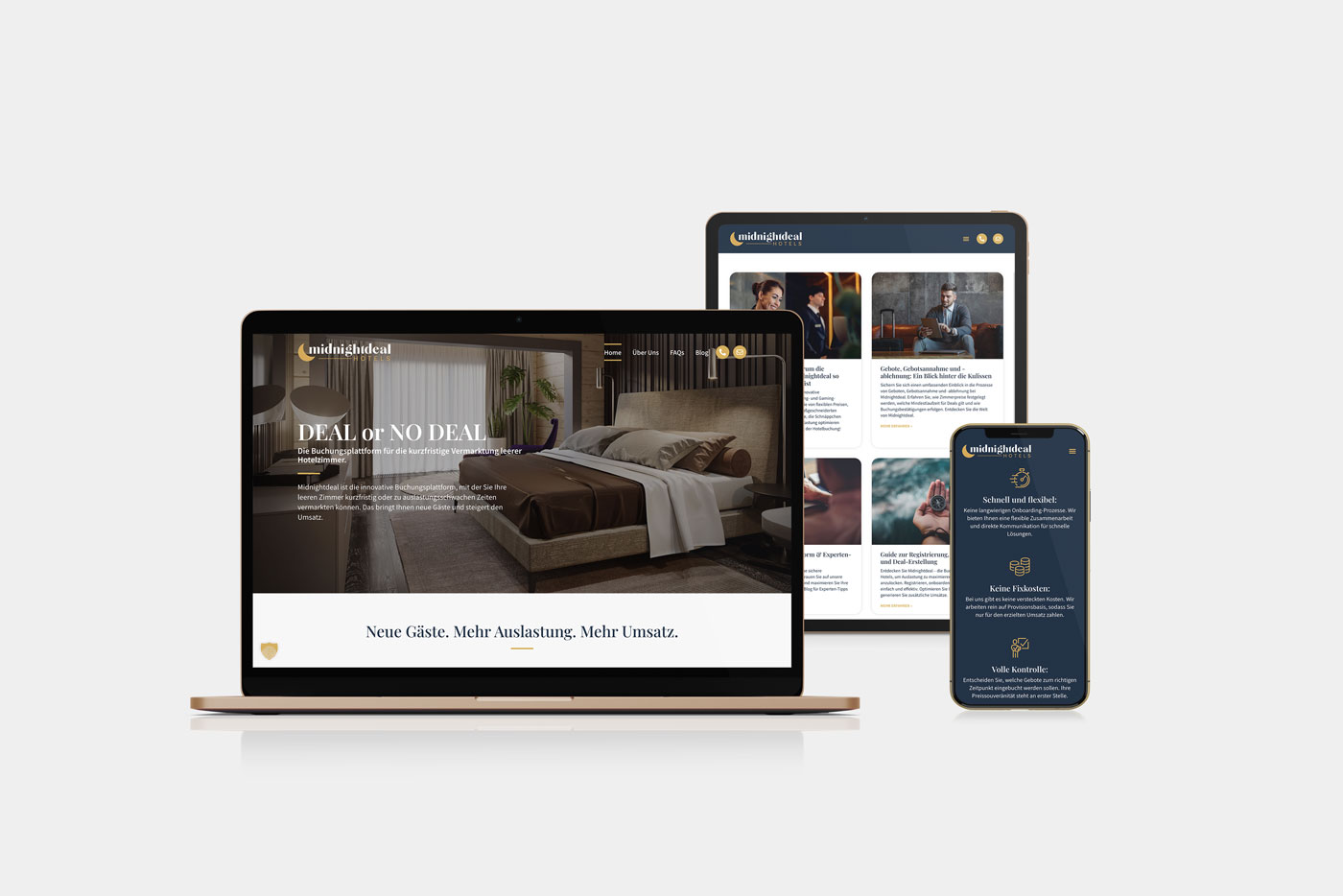 Midnightdeal – Buchungsplattform-Website mit Deal-Funktion