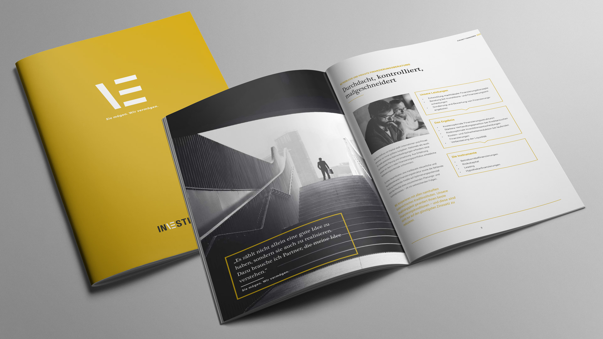 Investit Folder aufgeschlagen