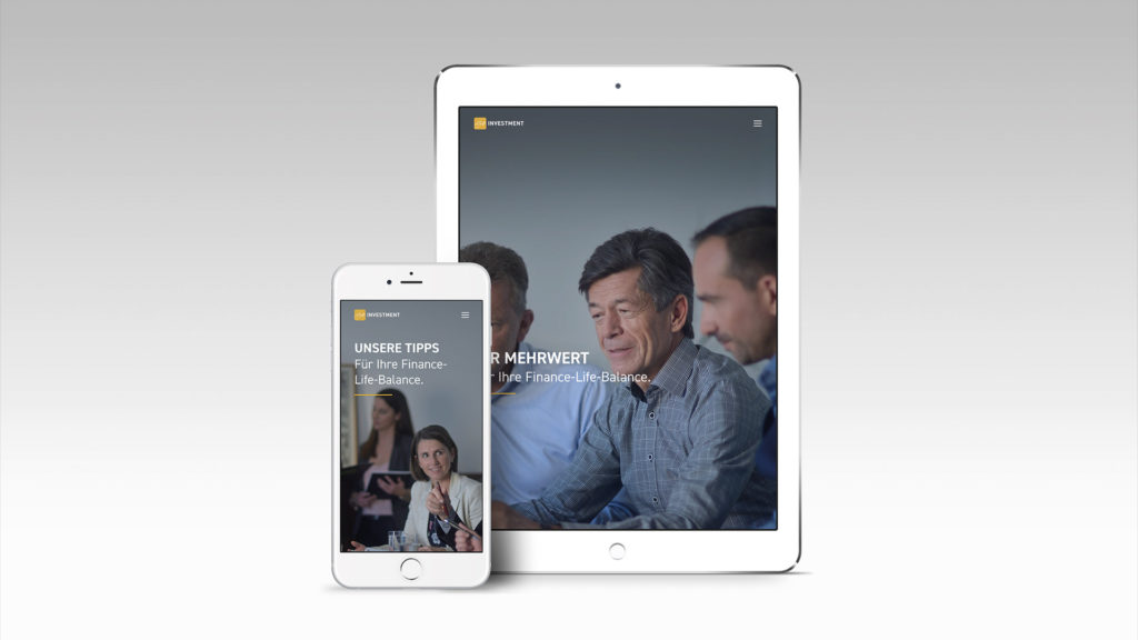 LM Investment Webseite auf Mobilgeräten