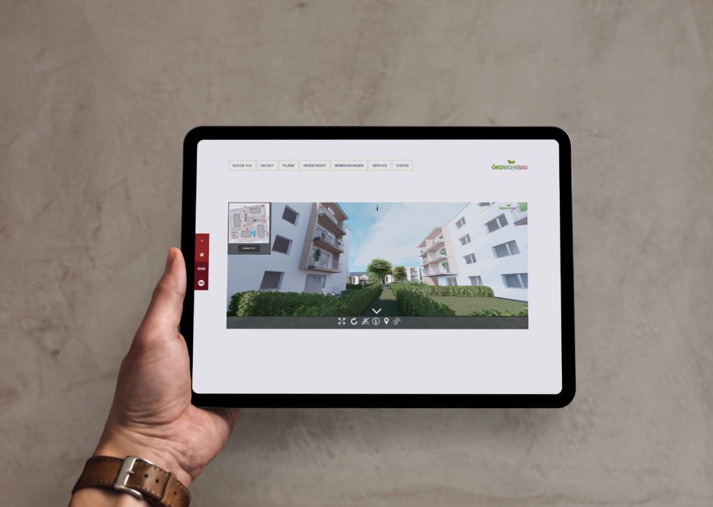 Tablett Öko-Wohnbau Sales-App 3D Rundgang